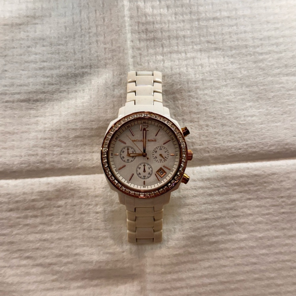 Michael Kors White and Gold Watch